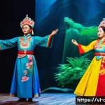 문화예술사와 공연예술 매니지먼트의 연결고리 - **Prompt:** A vibrant stage performance of "Cải Lương" (Vietnamese traditional opera) in a modern, g...